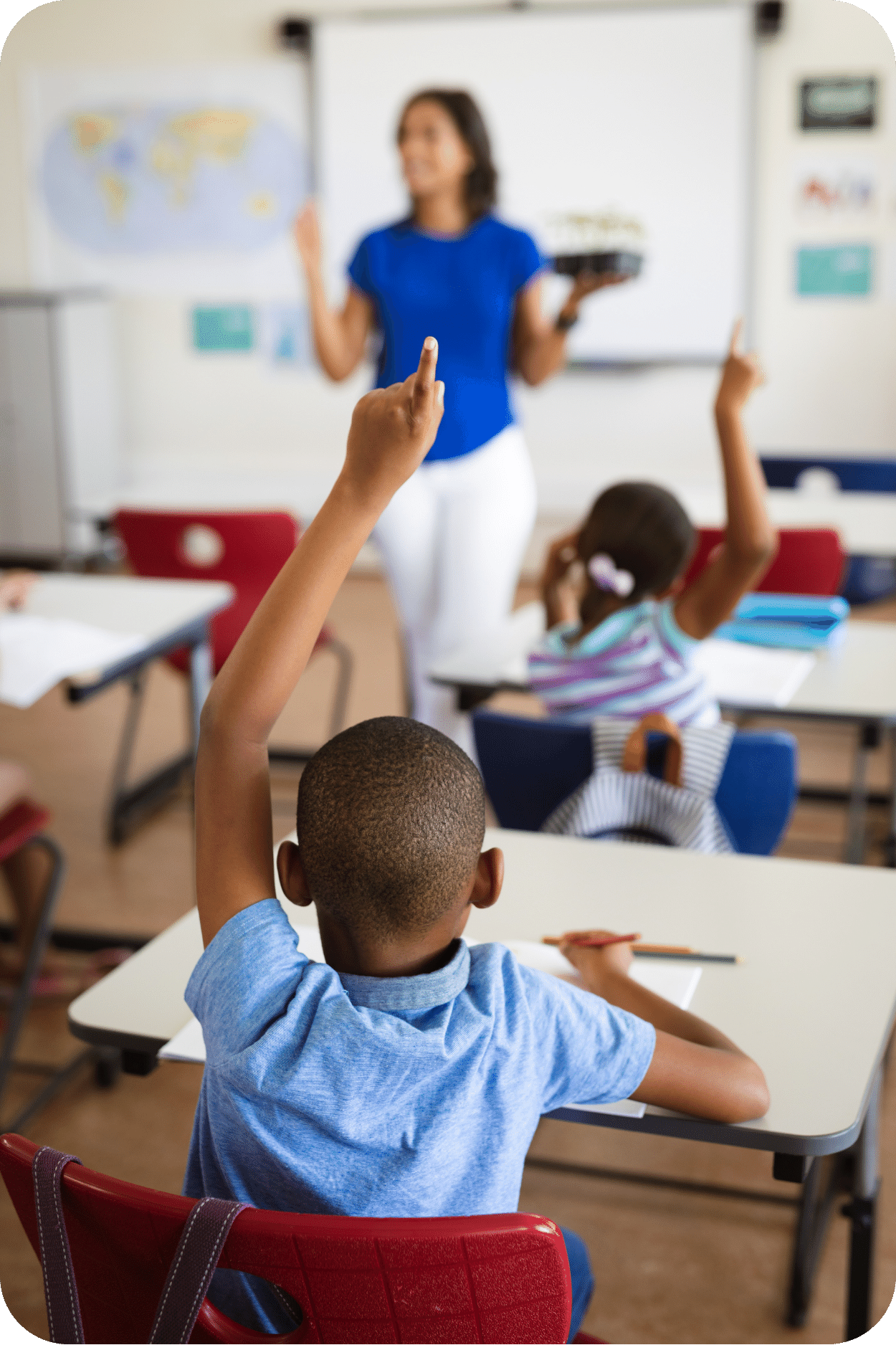 kid raising hand in class-rounded