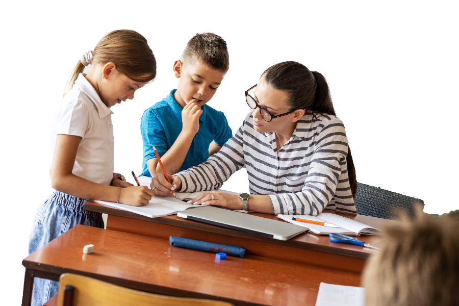 elementary education teacher instructing young students-1 elementary education teacher instructing young students-1